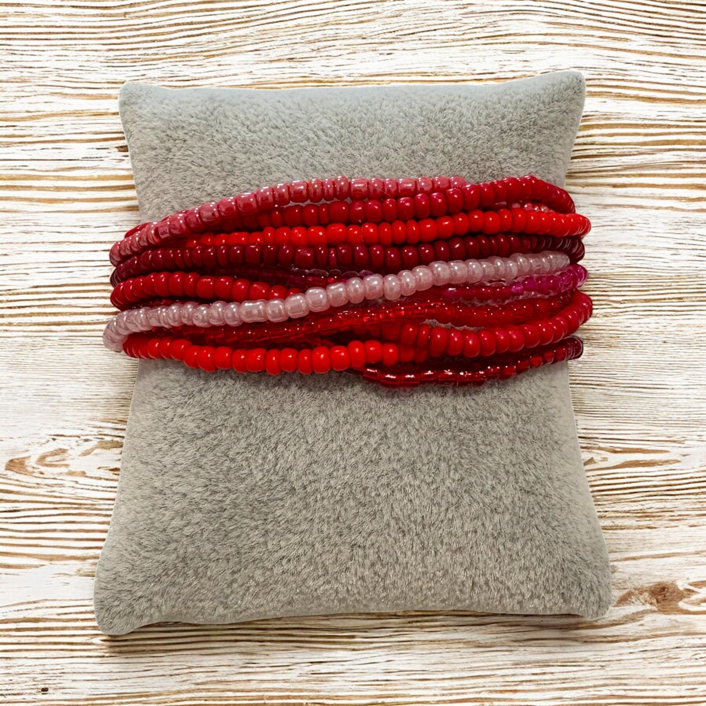 Seed Bead Bracelet: Red
