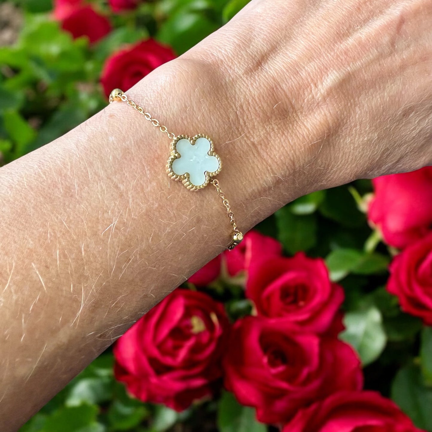 18K Gold Plated Stainless Steel Flower Bracelet