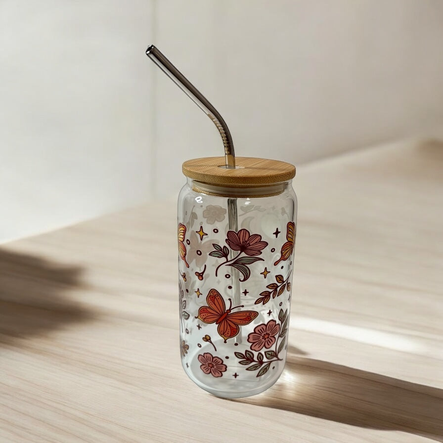 Glass Cup - Butterflies