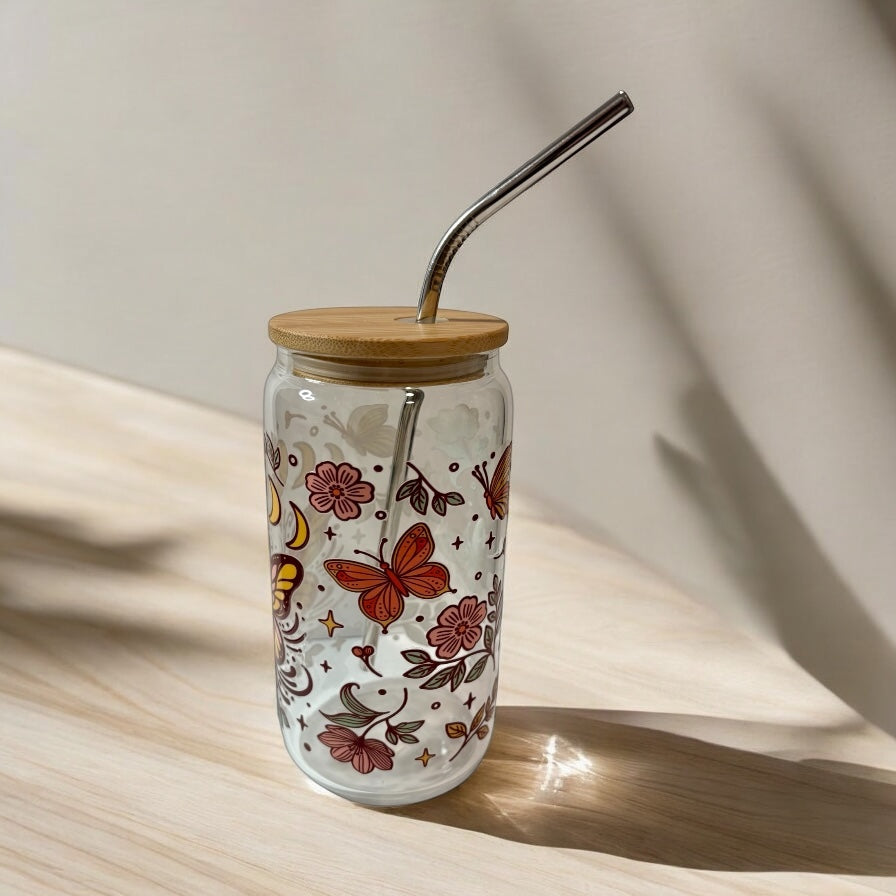 Glass Cup - Butterflies