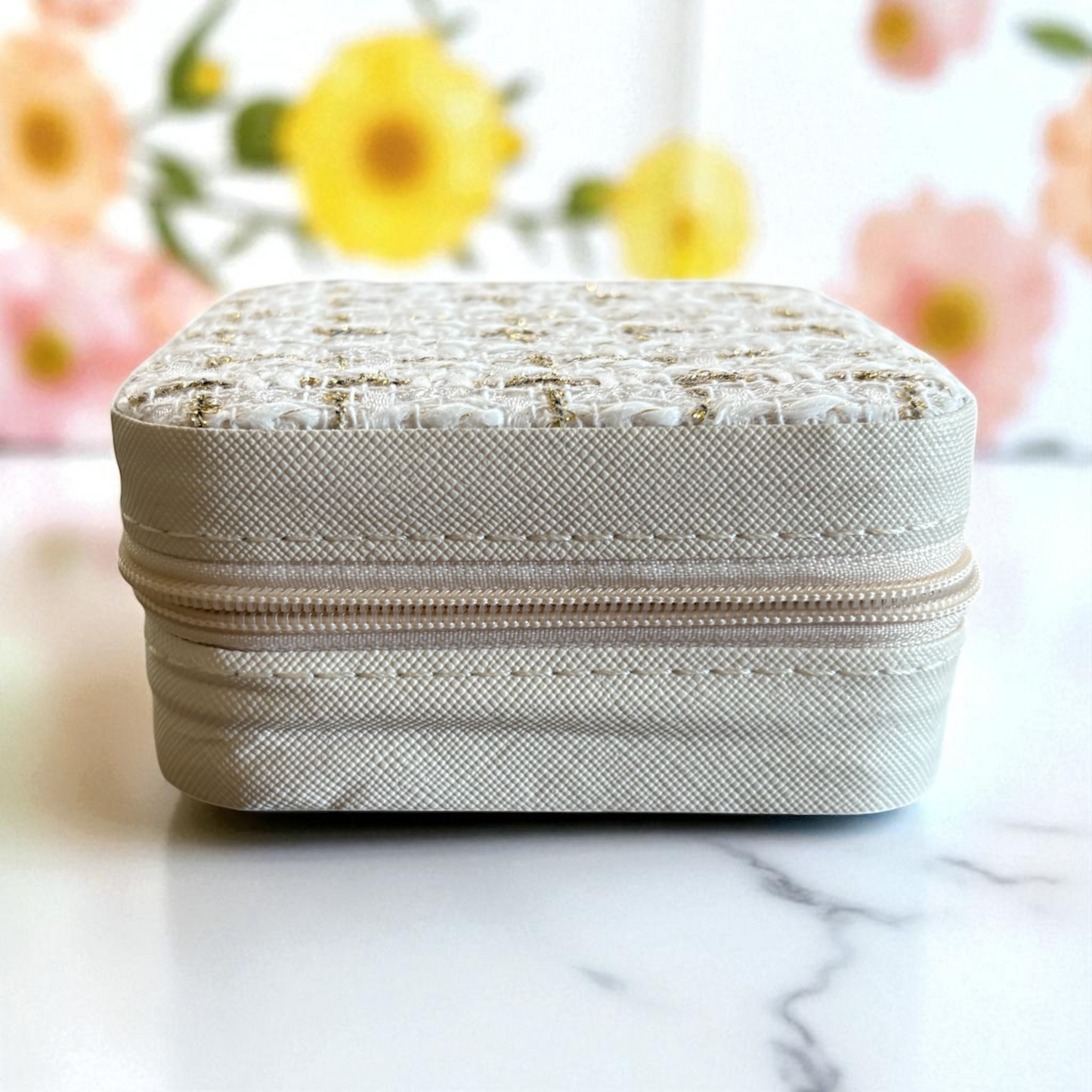 White Plaid Jewelry Box