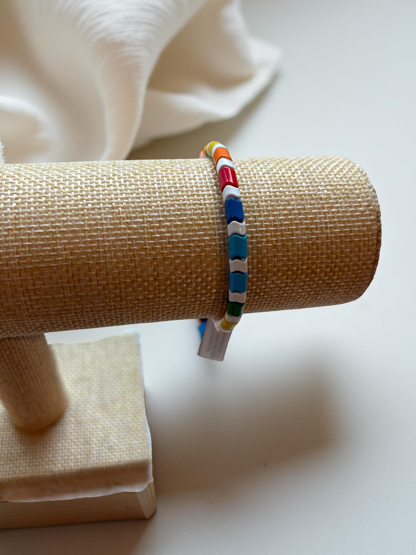 Colorful Wavy Spacer Bead Stretch Bracelet