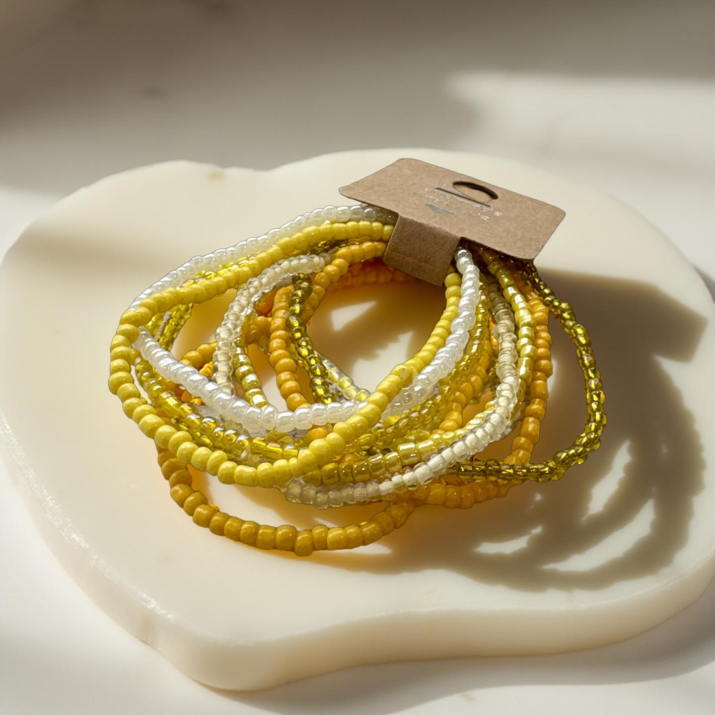Yellow Seed Bead Bracelets
