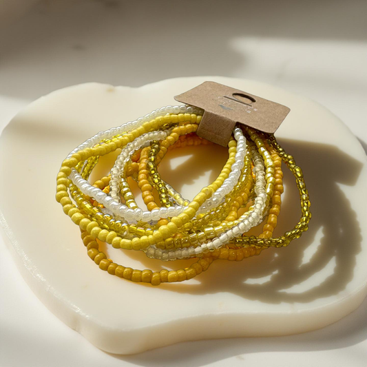 Yellow Seed Bead Bracelets