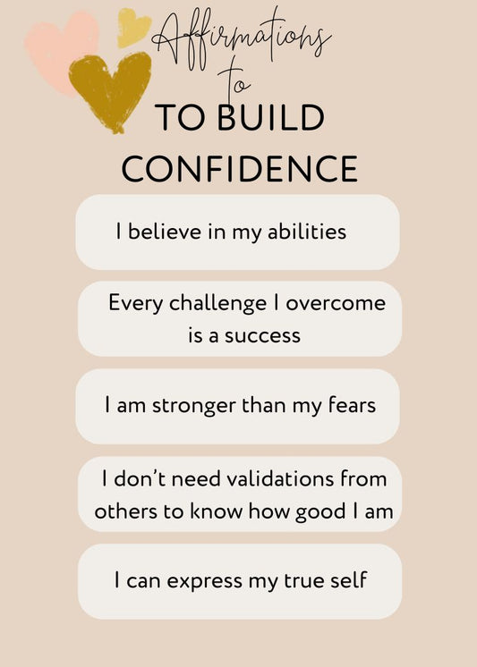 Affirmations to Build Confidence Printable