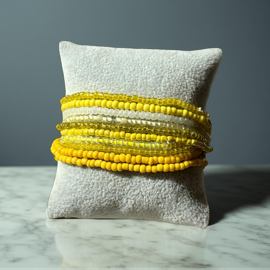 Yellow Seed Bead Bracelets