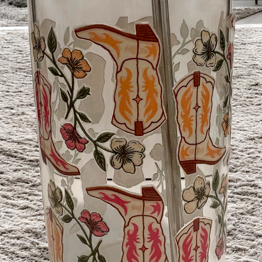 Cowgirl Boots Glass Cup