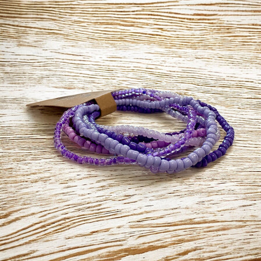 Seed Bead Bracelets: Purple