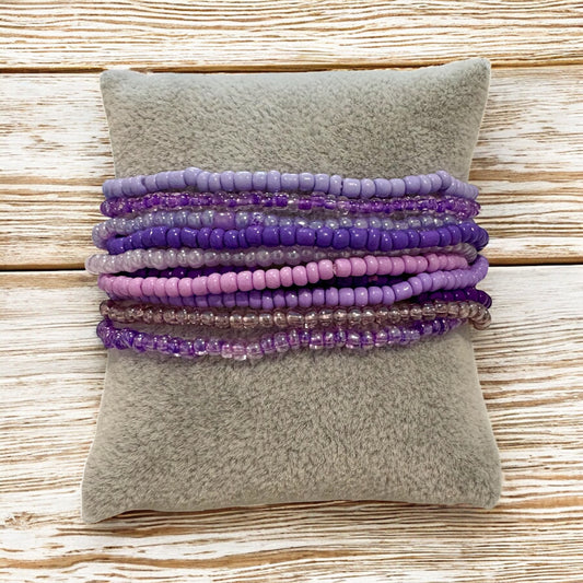 Seed Bead Bracelets: Purple