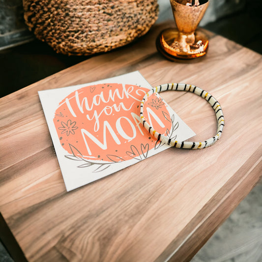 Mothers Day: Thank you card and bracelet