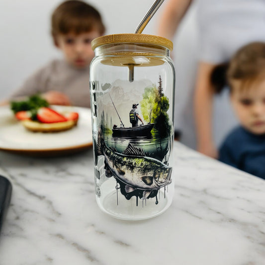 Dad Fishing Glass Cup