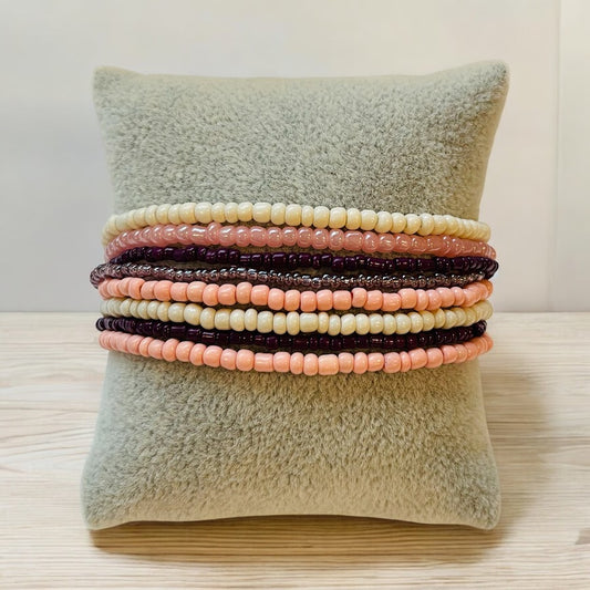 Seed Bead Bracelet Set - Pretty in Pink