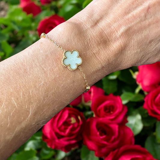 18K Gold Plated Stainless Steel Flower Bracelet