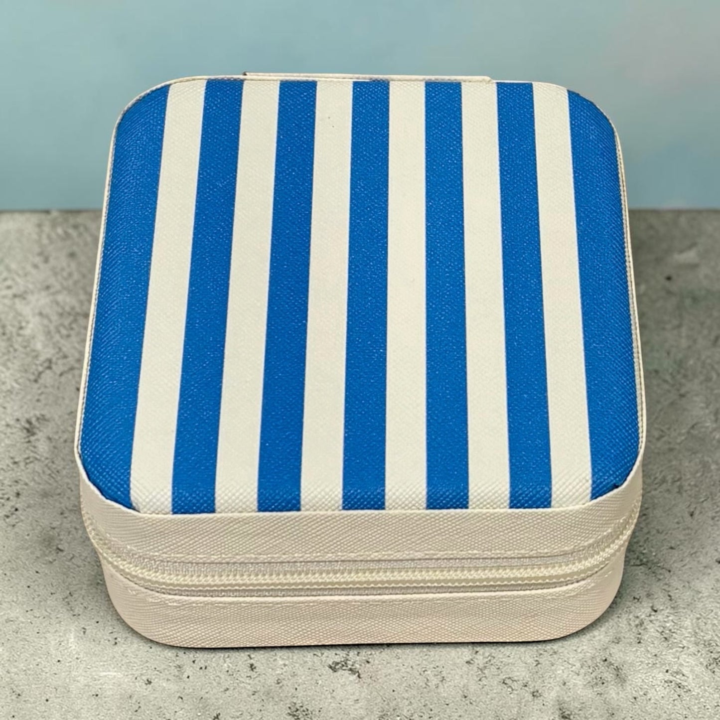 Blue Striped Jewelry Box