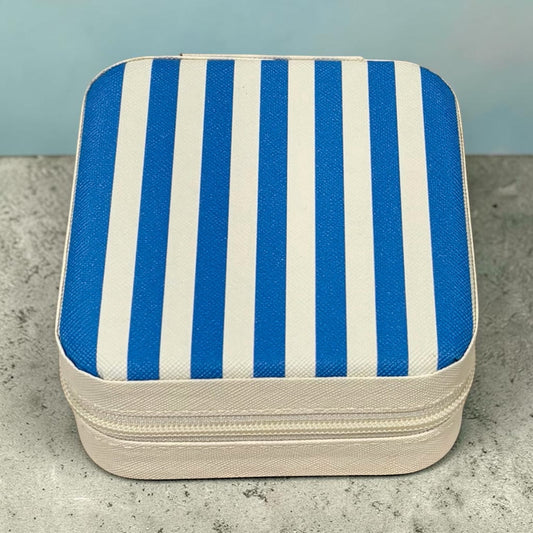 Blue Striped Jewelry Box