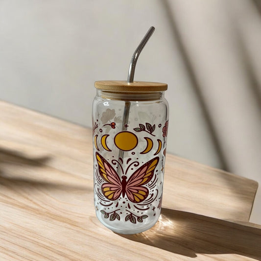 Glass Cup - Butterflies