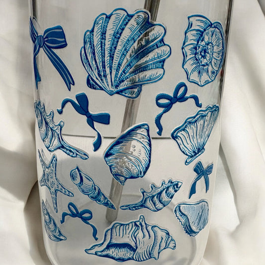 Sea Shells Glass Cup