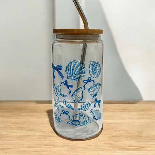 Sea Shells Glass Cup