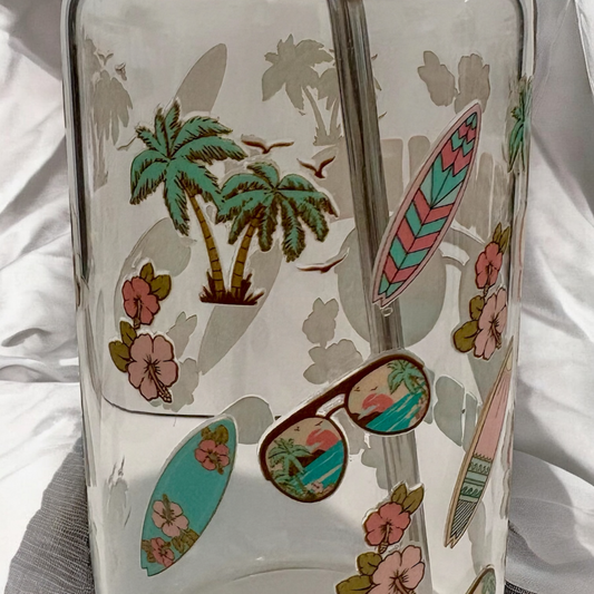 Summer Vibes Glass Cup
