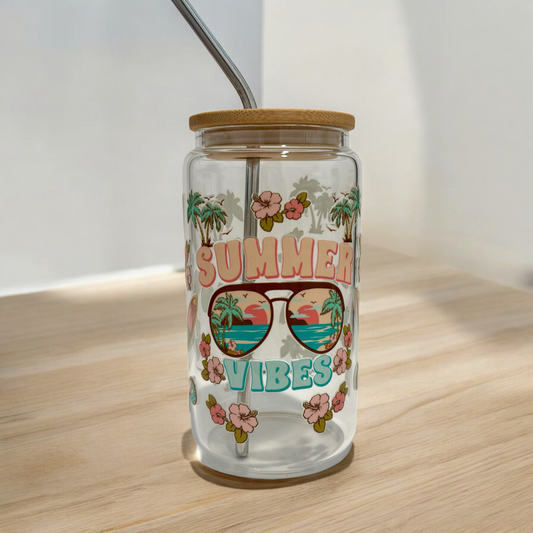 Summer Vibes Glass Cup