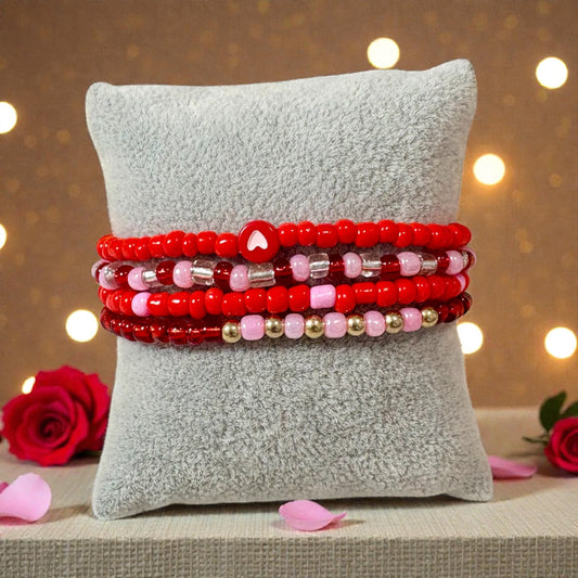 Heart Seed Bead Bracelets