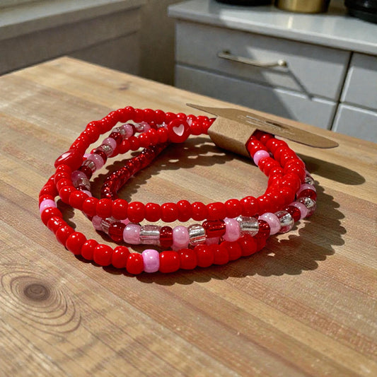 Heart Seed Bead Bracelets