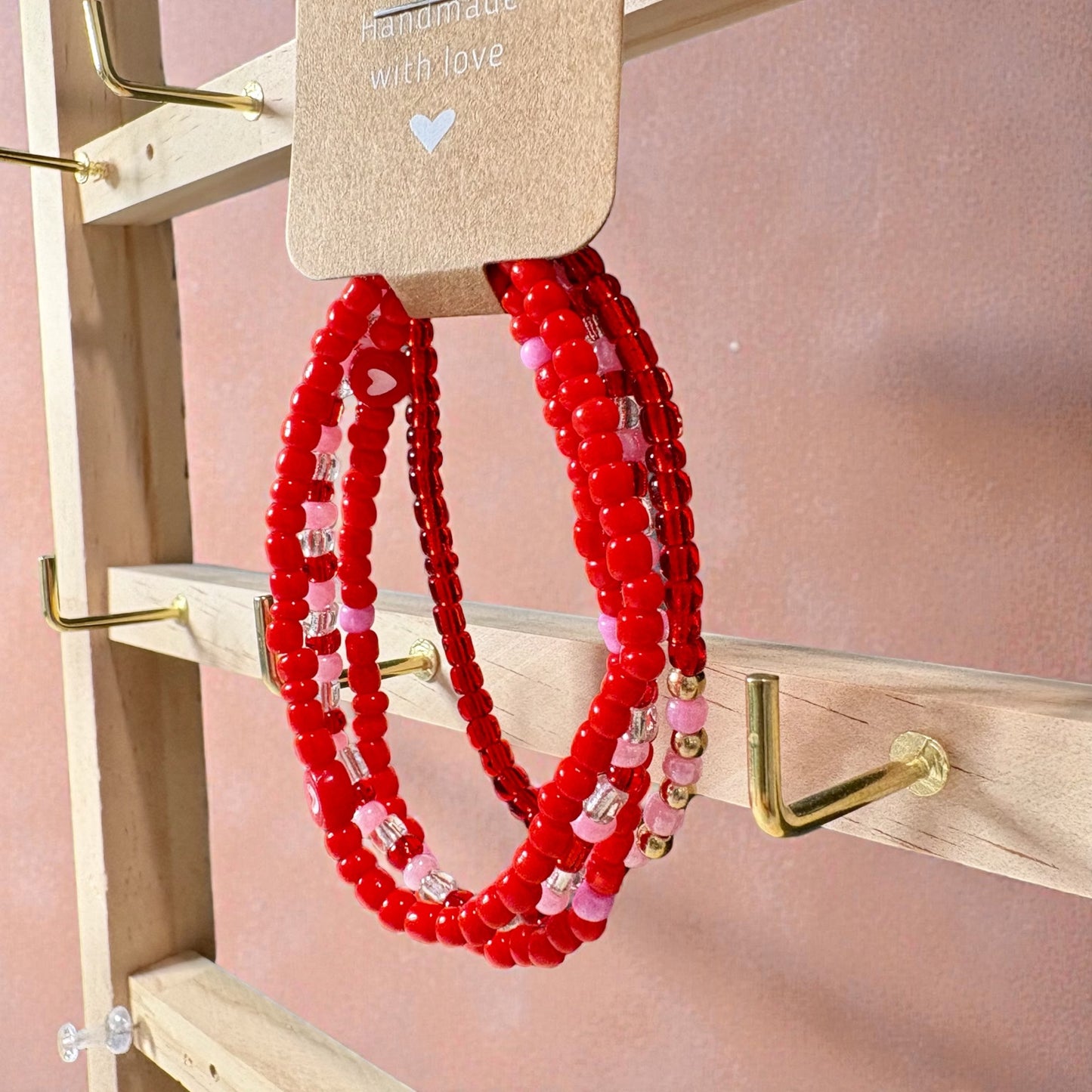 Heart Seed Bead Bracelets