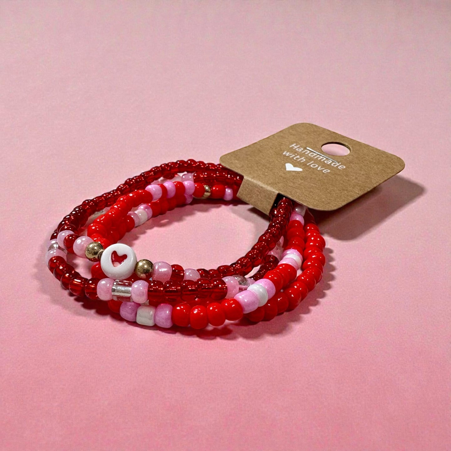 Valentine Seed Bead Bracelets