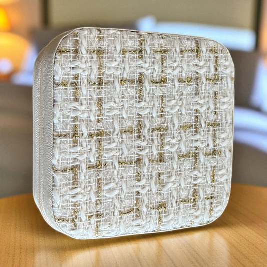 White Plaid Jewelry Box